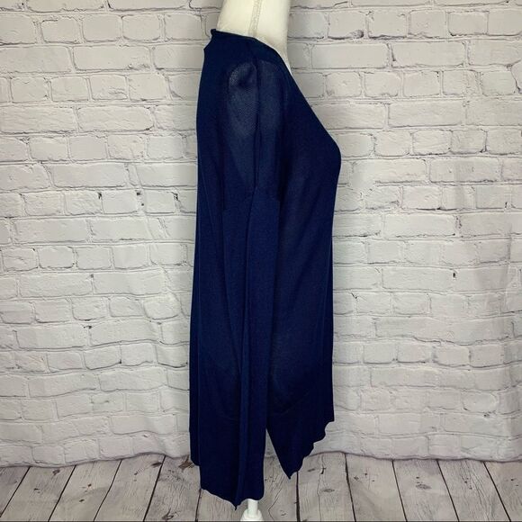 Worthington Pullover v-back tunic long sleeve sweater in American Navy c… - Picture 3 of 7